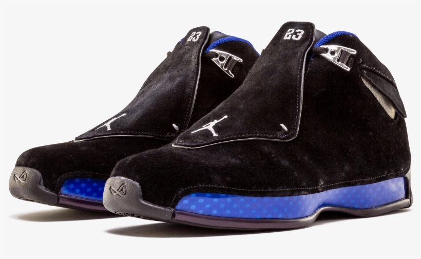 Air Jordan 18 Black Sport Royal Aa2494-007 - Jordan 18 Black And Blue, transparent png #9171825