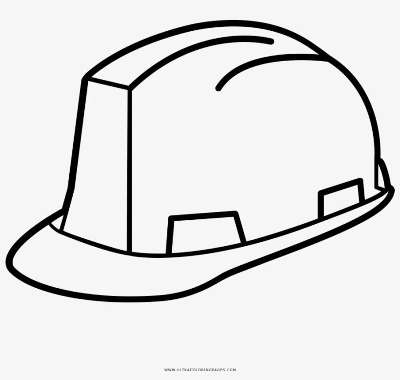 Hard Hat Coloring Page - Casco De Seguridad Dibujo, transparent png #9171828