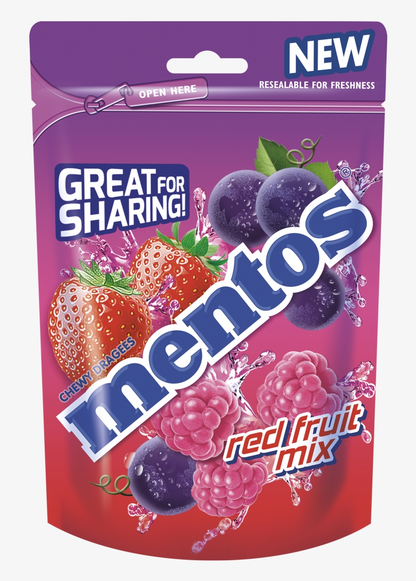 Mentos Doy Bag Red Fruit Mix 1x10, transparent png #9171952