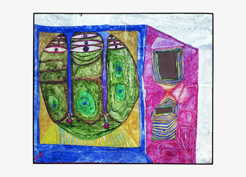 Watercolour On Wrapping Paper With Irregular Border, - Modern Art, transparent png #9173666