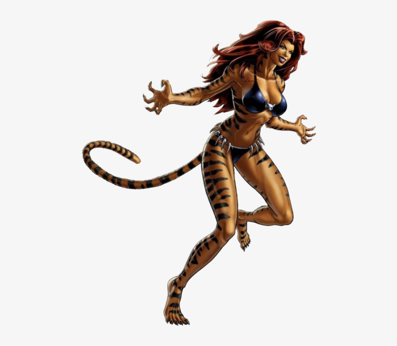 250kib, 493x640, 2447360-tigra1929b - Marvel Avengers Alliance Tigra, transparent png #9174107