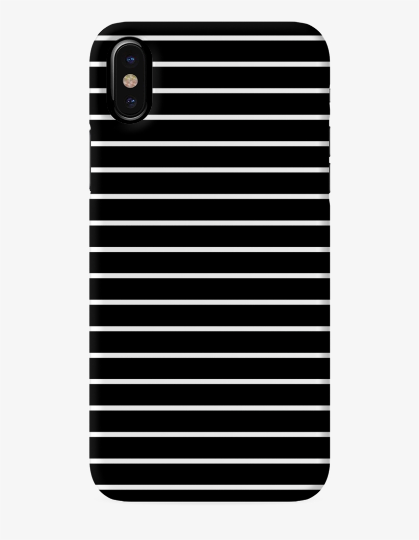 White Stripes On Black Cover Case For Iphone X - T-shirt, transparent png #9174157