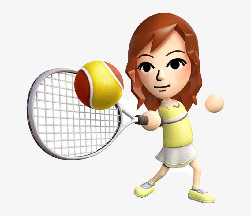 Mii Playing Tennis - Wii Sports, transparent png #9174477