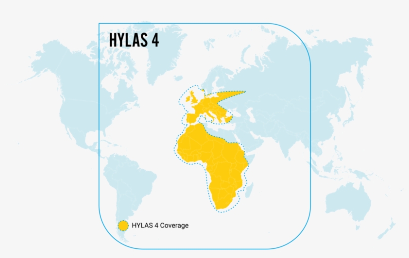 Hylas 4 Was Launched By An Ariane 5 Rocket On 5 April - World Map, transparent png #9175669