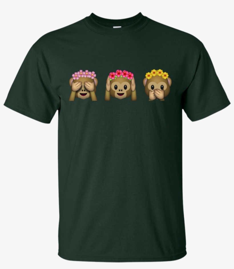 Emoji Monkeys Flower Crown T Shirt & Hoodie - Shirt, transparent png #9176211