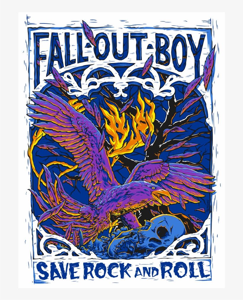 Fall Out Boy Save Rock And Roll 18x24 Screen Printed - Fall Out Boy The Phoenix Shirt, transparent png #9176439