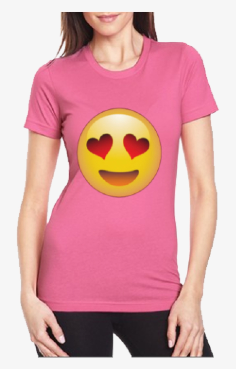 Emoji Heart Eye Smiling Wtees Availability - Next Level Boyfriend Tee, transparent png #9176542