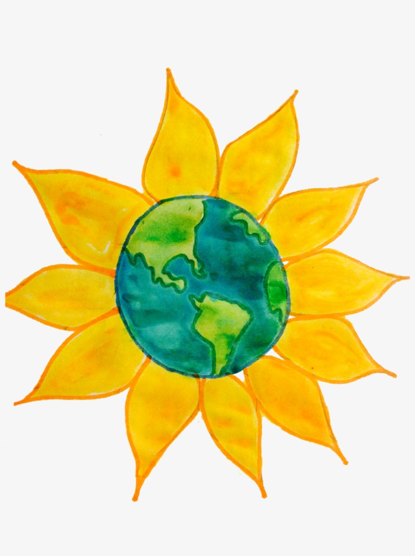 Watercolor Earth Flower - Sunflower, transparent png #9177097