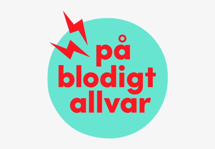 "på Blodigt Allvar" In Red Text, On A Teal - Circle, transparent png #9177477