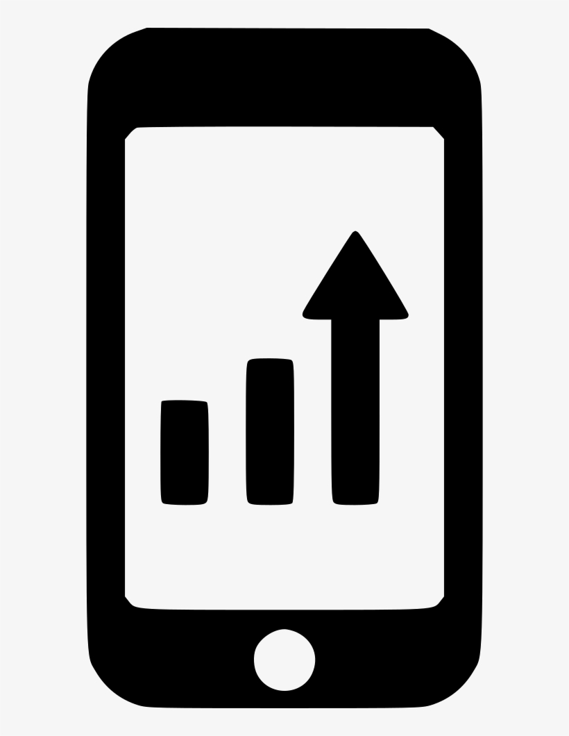 Mobile Graph Analytics Smartphone Increase Svg Png - Mobile Chart Icon, transparent png #9178564