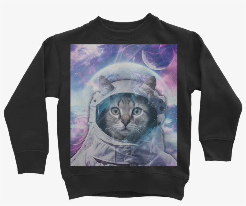 Astro Cat Classic Kids Sweatshirt - Sweatshirt, transparent png #9179297
