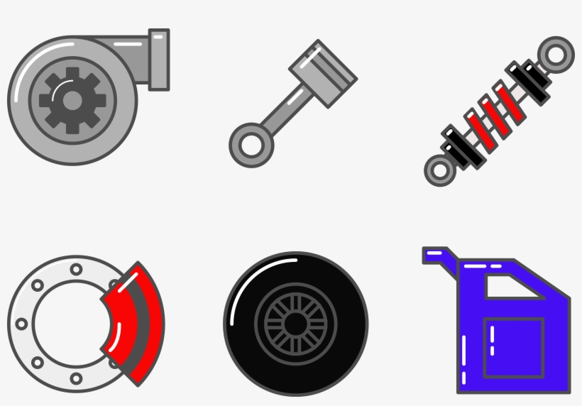Free Car Parts Vector - Automotive Parts Vector Free, transparent png #9180119