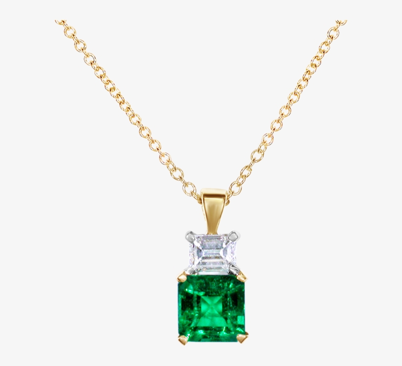 Diamond And Emerald Pendant - Pendant, transparent png #9180342