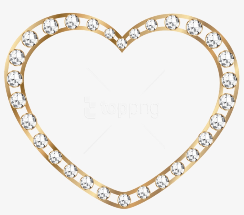 Free Png Gold Heart With Diamonds Png - Portable Network Graphics, transparent png #9180473