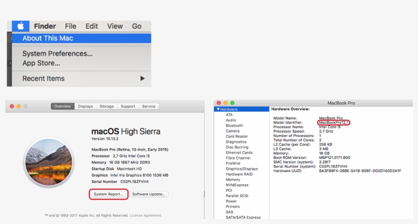 Keyboard Cover Identification - Sierra Find Serial Number Macbook Pro 13, transparent png #9181450