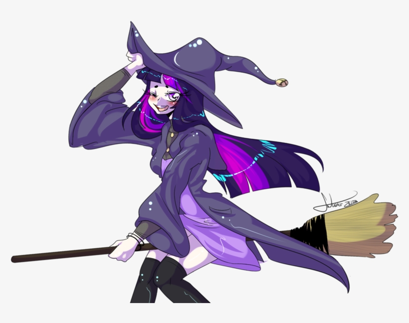 Fatcakes, Blushing, Broom, Equestria Girls, Flying, - Twilight Sparkle Witch, transparent png #9181736