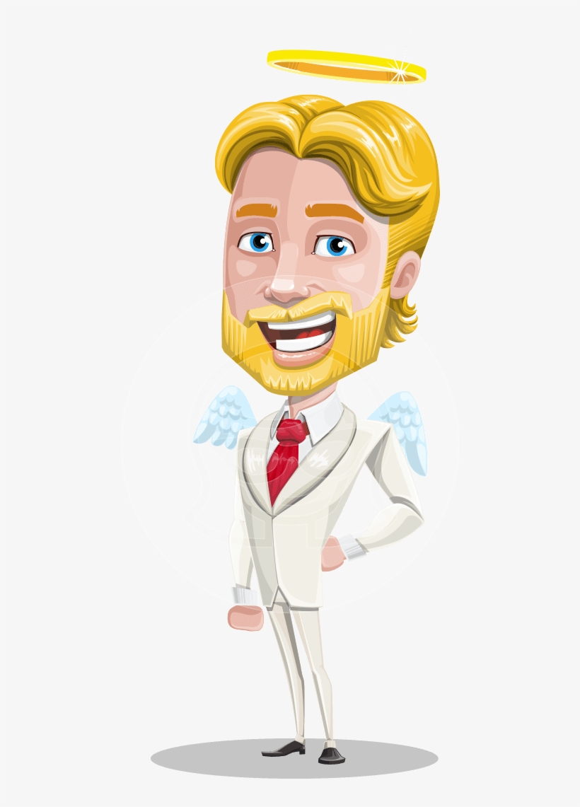 Angel Man Vector Cartoon Character Aka Aron - Cartoon, transparent png #9182684