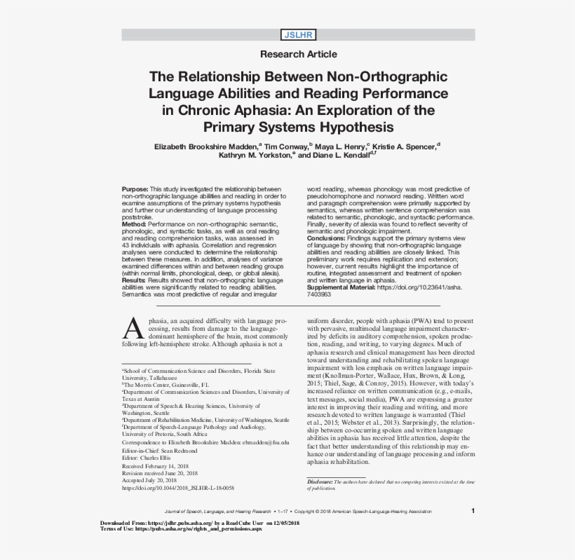 Madden Et Al The Relationship Between Non-orthographic - Document, transparent png #9183980