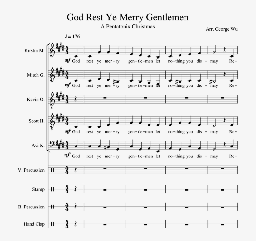God Rest Ye Merry Gentlemen - God Rest Ye Merry Gentlemen 2 Part Harmony, transparent png #9185307