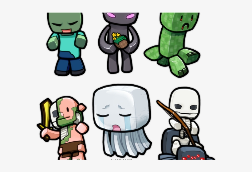 Drawn Minecraft Monsters - Minecraft Kawaii, transparent png #9186665