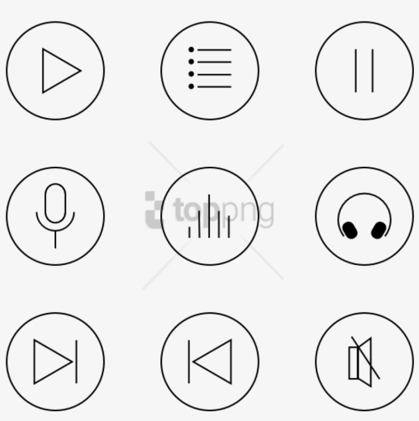 Free Png Music Icons - Music Player Buttons Png, transparent png #9187517