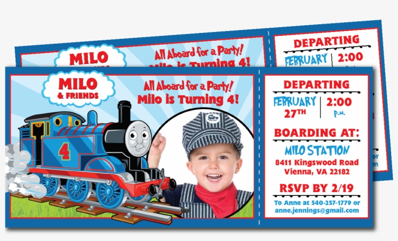 Thomas The Train Birthday Invitations - Convite De Aniversário Trem, transparent png #9189146