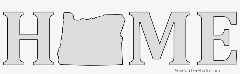 Oregon Home Stencil Pattern Shape State Clip Art Outline, transparent png #9190279