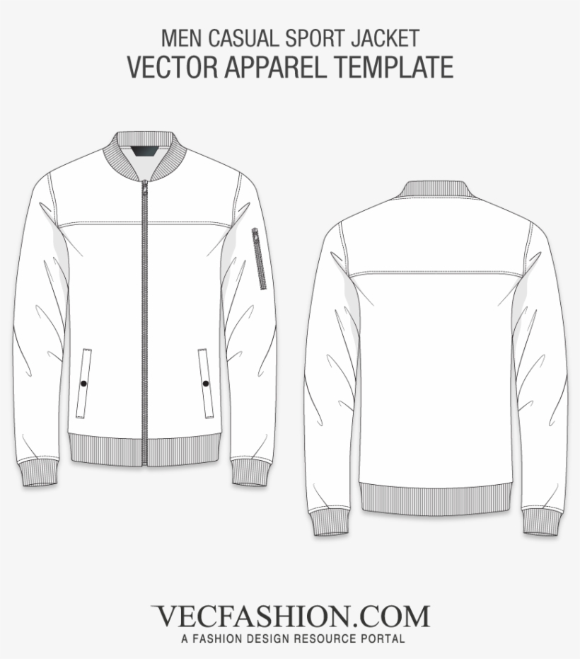 Men Casual Sport Jacket - Women Pants Template, transparent png #9191619