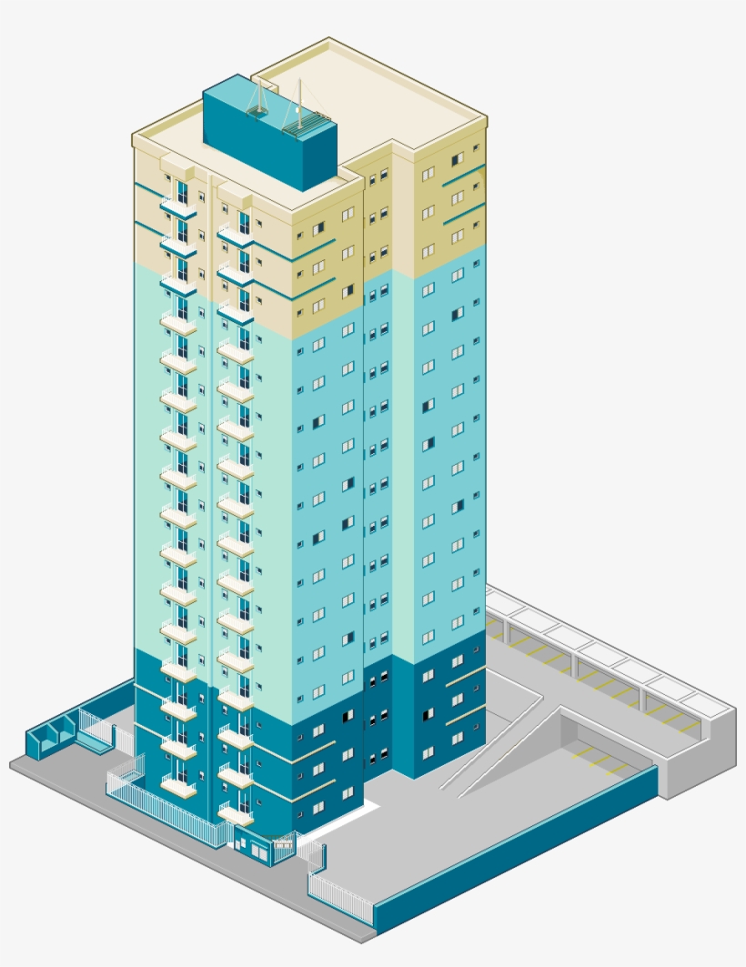Oc Building Pixelart - Tower Block, transparent png #9191656
