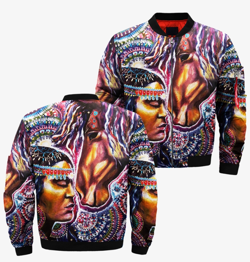 Earth Warriors Oracle Over Print Bomber Jacket - Printing, transparent png #9191658