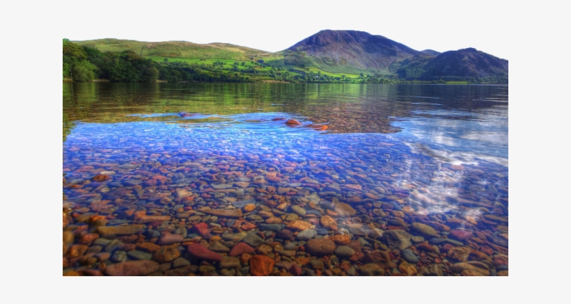 Clear Lake Hd Wallpaper - Mountain And River Background, transparent png #9192410