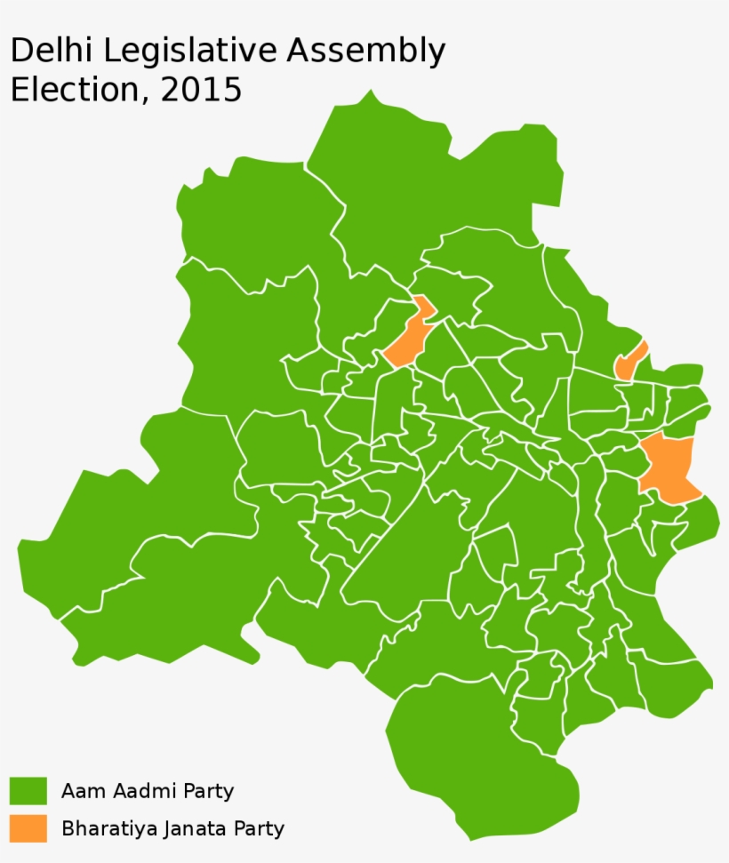 2015 Delhi Legislative Assembly Election - Delhi Map Vector, transparent png #9192593