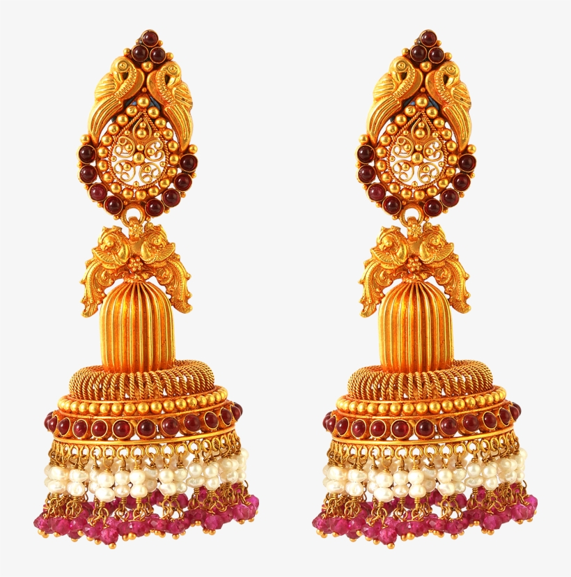 Esita Beaded Gold Jewellery - Earrings, transparent png #9195208