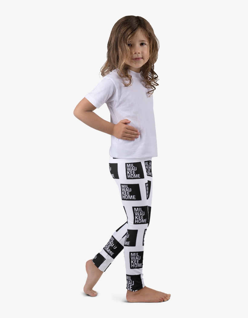Image Of Kids All-over Print Milwaukee Home Leggings - Little Girl Legging, transparent png #9195338