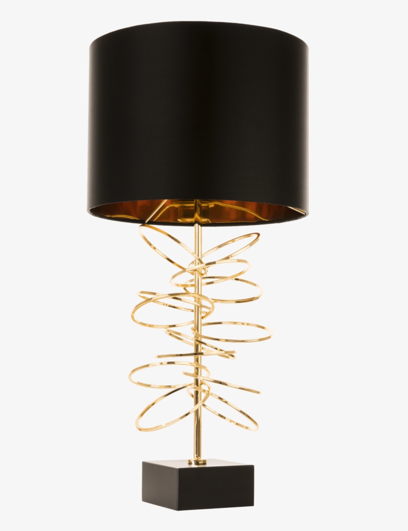 Luxury Table Lamp, Black Shade Gold Finish Glamour - Lamp, transparent png #9195427