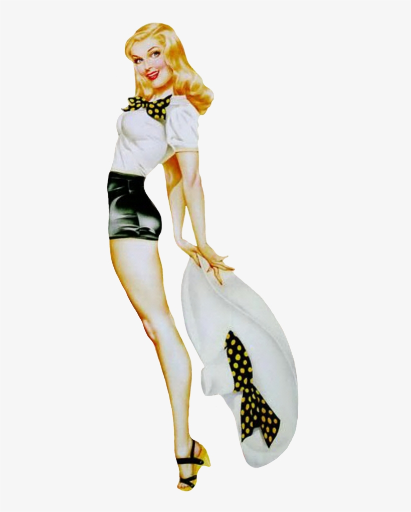 1950th Girl With Hat - 50's Pin Up Girl Tattoos, transparent png #9195459