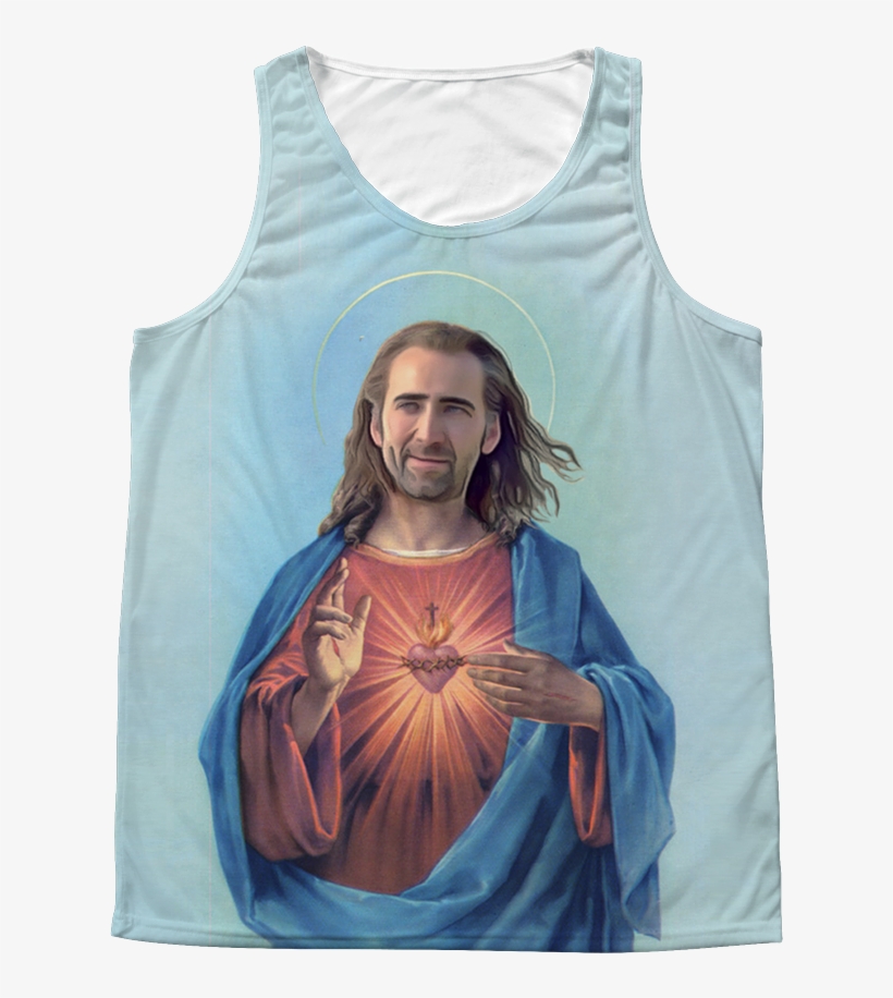 Nicolas Cage As Jesus Tank - Jesus Christ With Heart, transparent png #9197310