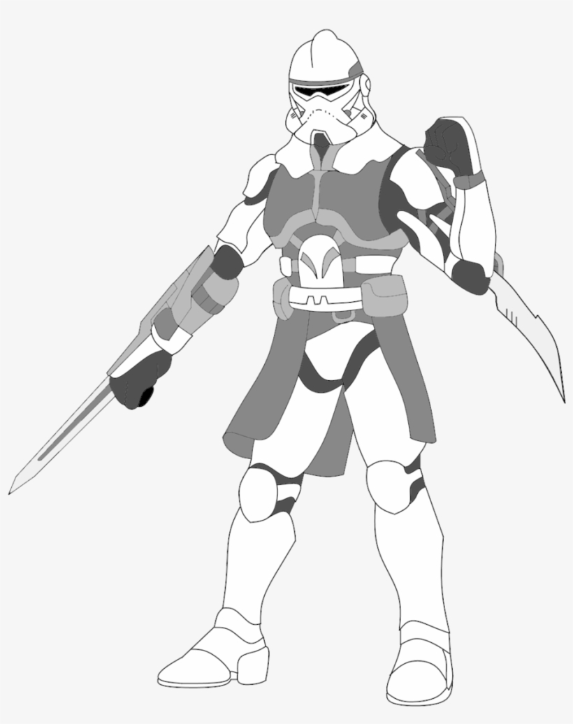 1024 X 1205 8 - Draw A 501st Clone Trooper, transparent png #9198211