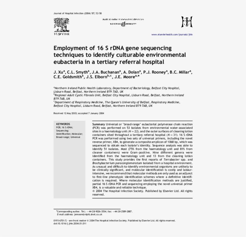 Employment Of 16s Rdna Gene Sequencing Techniques To - Document, transparent png #9198423