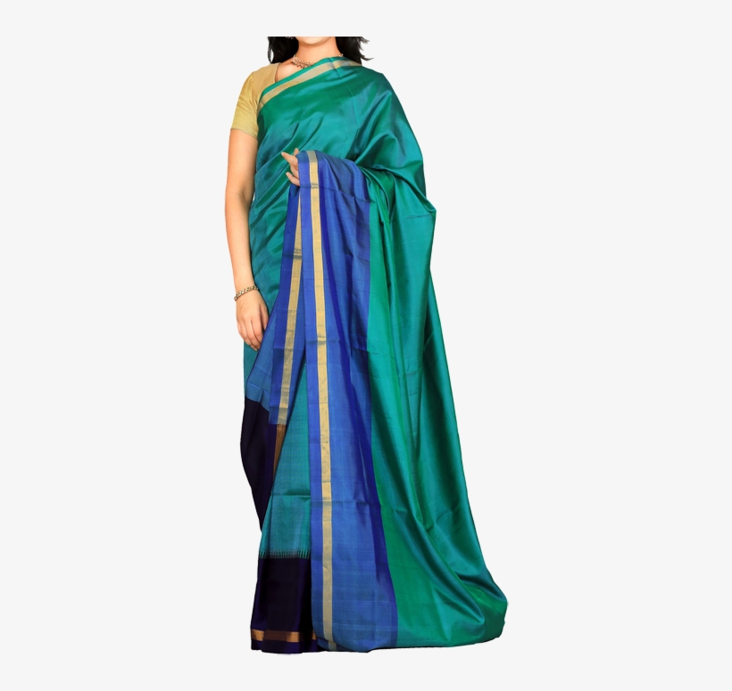 Blue Gadwal Silk Saree All Over Small Butta Design - Velvet, transparent png #9199478
