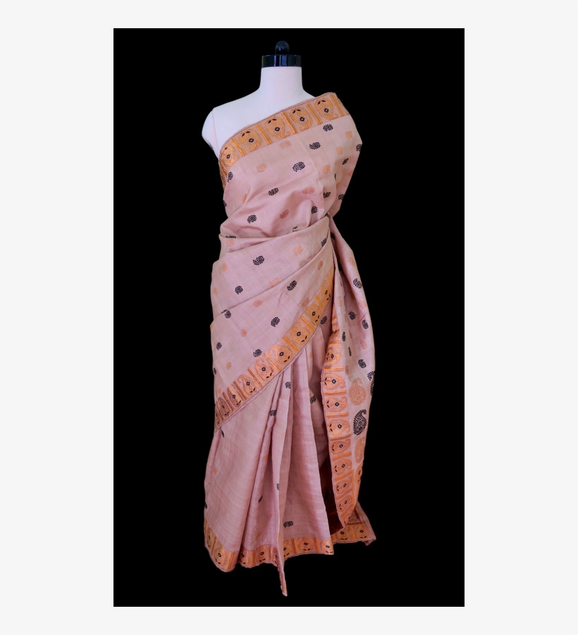 Muga Silk Saree With Guna Border, Kalka Motifs On The - Silk, transparent png #9199522