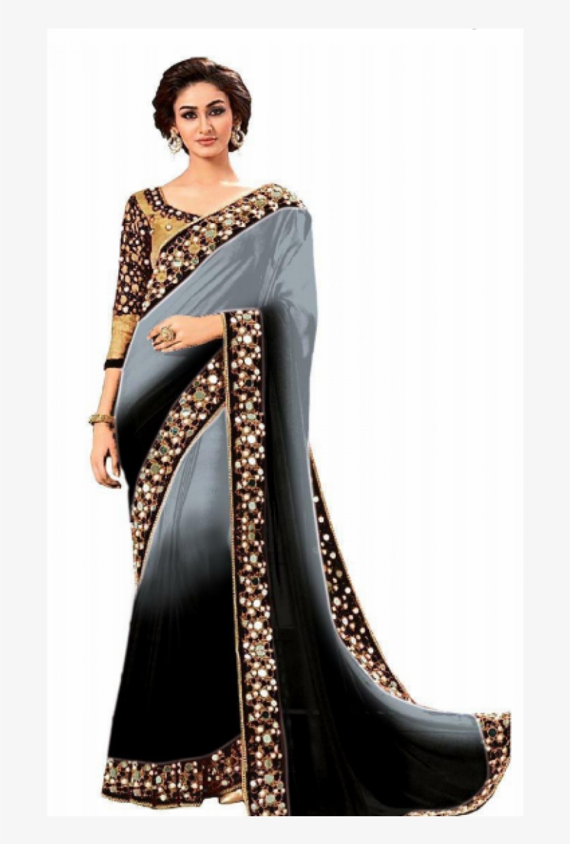 Amazon Mirror Work Saree, transparent png #9199550