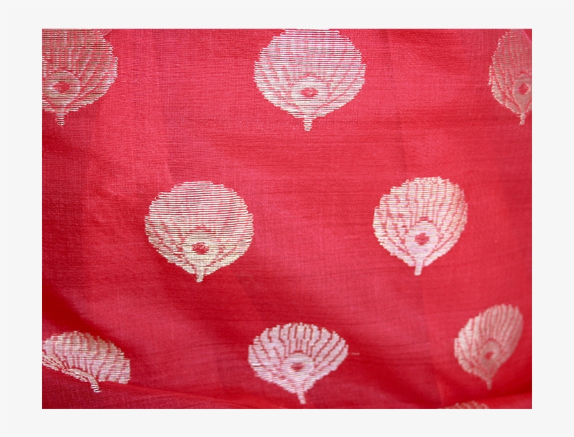 Chanderi Silk Saree In Red With Small Bootis All Across - Linen, transparent png #9199652