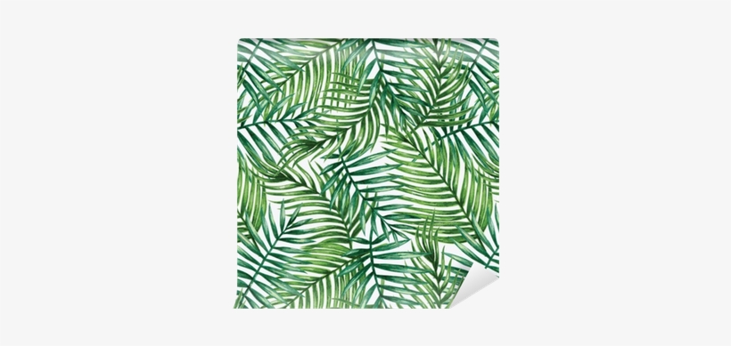 Watercolor Tropical Palm Leaves Seamless Pattern - Tropical Leaves Pattern Watercolor, transparent png #920326