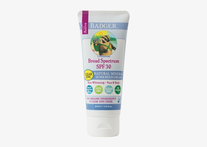 Clear Zinc Oxide Unscented Sunscreen Water Resistant - Badger Sunscreen, transparent png #920428