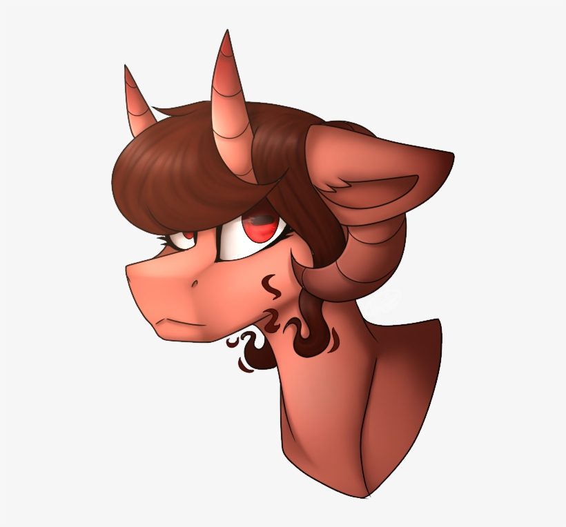 Png Library Library Artist M Miamo Bust Pony Female - Demonic Ram Oc, transparent png #921269