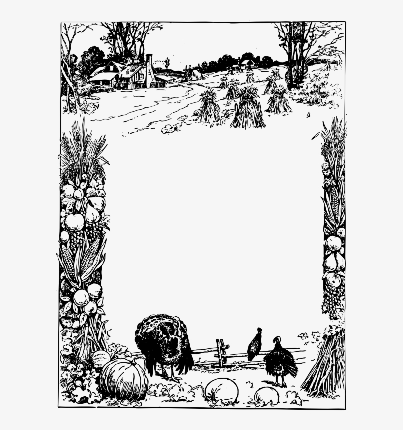 Clipart Stock Frame Medium Image Png - Thanksgiving Border Clip Art Black And White, transparent png #923246