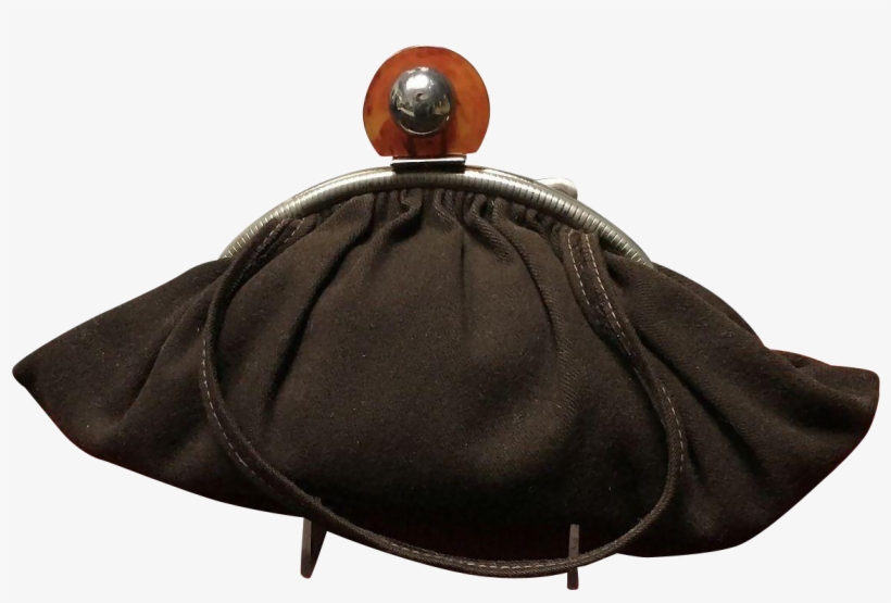 Vintage Wool Purse With Art Deco Frame - Hobo Bag, transparent png #924777