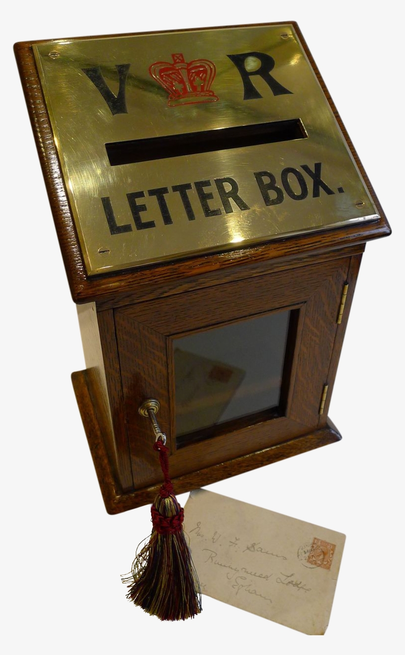 Antique English Letters Box In Oak With Brass C - Wood, transparent png #924945