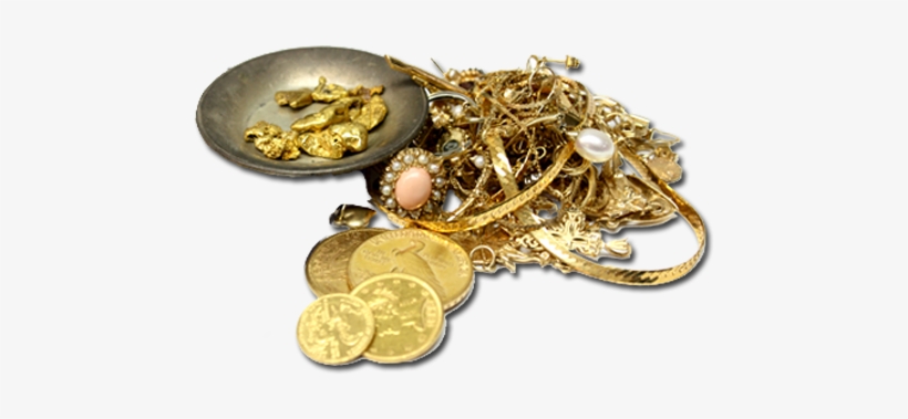 A Pile Of Miscellaneous Gold Jewelry, Gold Coins, Gold - Gold And Silver Png, transparent png #925420